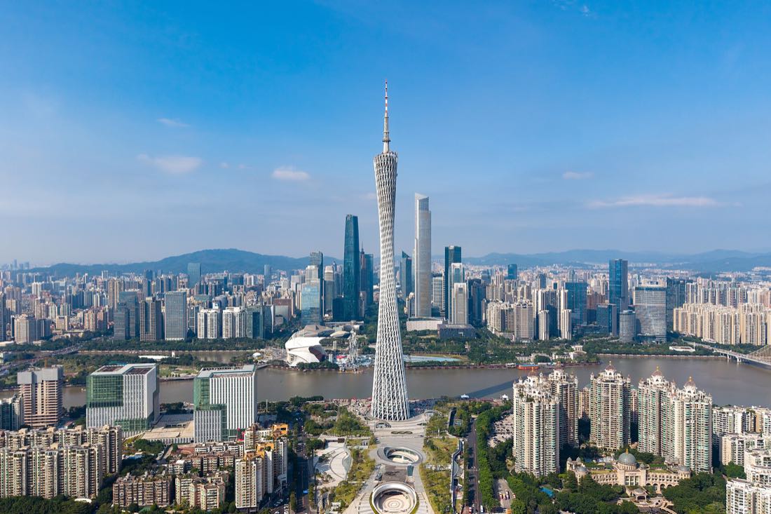 The Canton Tower, the 600-metre observation tower on Guangzhou's south bank